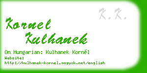 kornel kulhanek business card